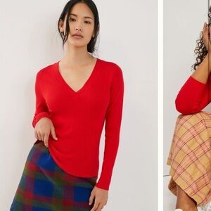 ANTHROPOLOGIE Maeve Thea V-Neck Sweater Size XS.